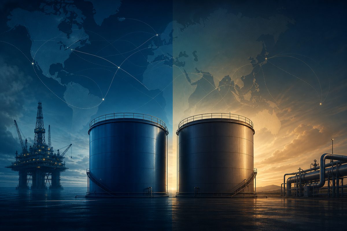 ภาพประกอบเปรียบเทียบน้ำมันดิบ Brent และ WTI สำหรับการติดตามตลาดพลังงาน