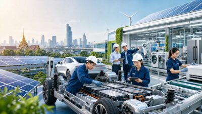 ภาพประกอบข่าวอุตสาหกรรมสีเขียวของไทย EV โซลาร์ และการผลิตประหยัดพลังงาน